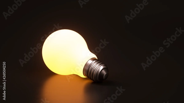 Obraz light bulb on black background