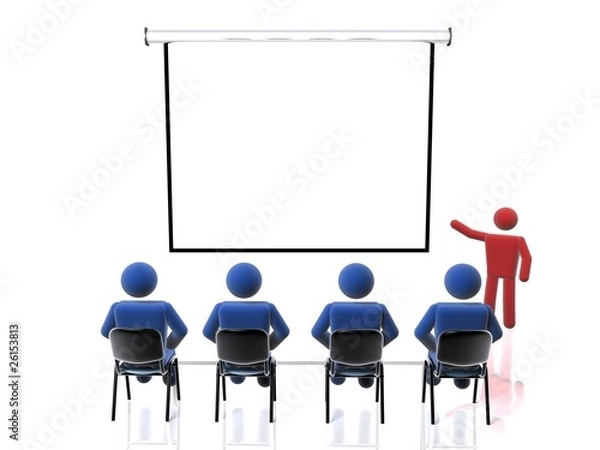 Fototapeta 3D figure giving a presentation