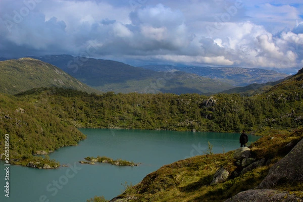 Obraz Hiking in the nature of Norway