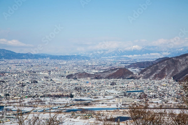 Fototapeta 山 長野 雪 景色