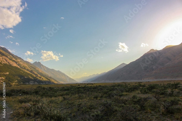 Obraz Five thousand of the Tien Shan mountains and the  Inylchek glacier