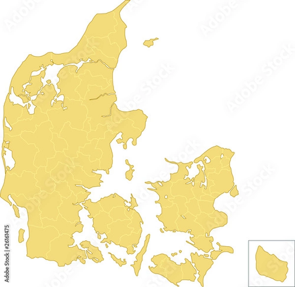 Fototapeta Map Denmark Simple