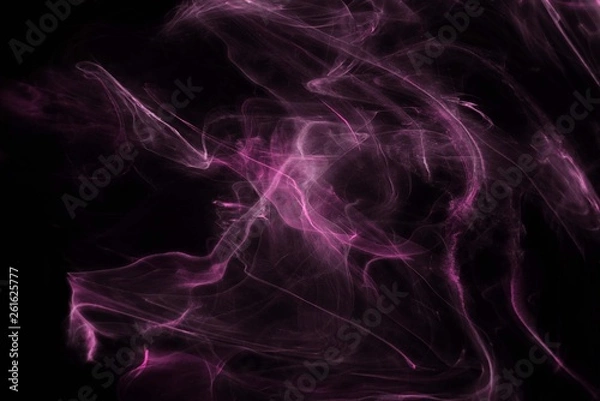 Obraz Pink foggy paper textures on black background, smoky effect for photos and artworks. Chaotic abstract background.