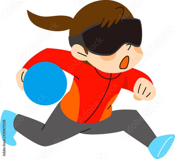 Obraz 障害者スポーツ　ゴールボール をする女性