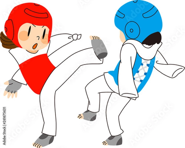 Obraz 障害者スポーツ　テコンドーをする女性