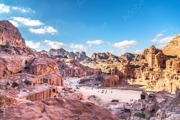 Obraz Aerial view from the way to High Sacrifice over Petra, one of the new Seven Wonders of the world Jordan