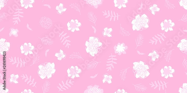 Fototapeta Cute Flowers Texture , Seamless Pattern 
