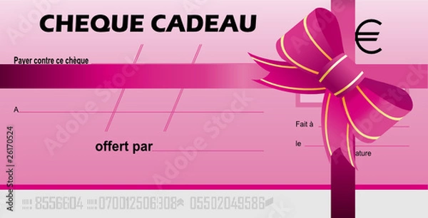 Fototapeta chèque cadeaux rose