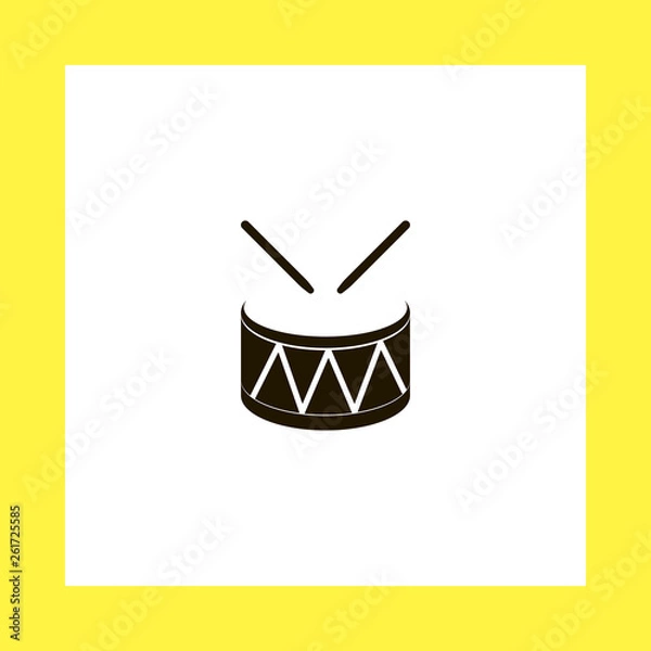 Fototapeta drum vector icon. flat design