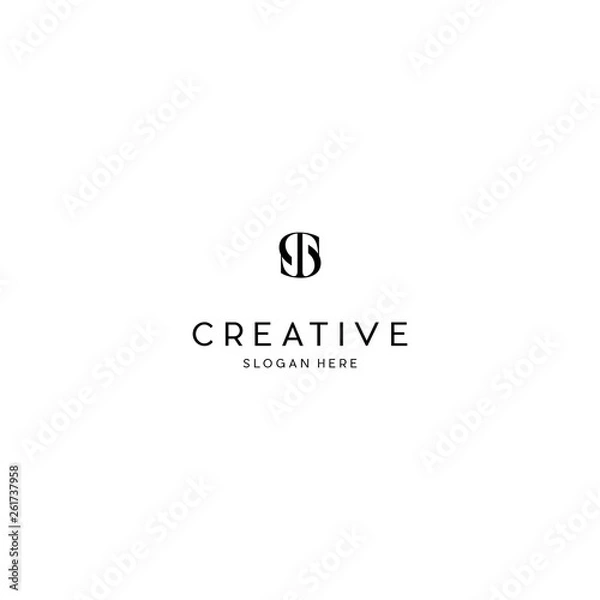 Obraz Letter ST Creative Abstract Monogram Logo Design Template