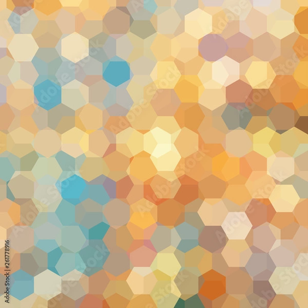 Obraz Abstract background consisting of pastel beige, blue hexagons. Geometric design for business presentations or web template banner flyer. Vector illustration
