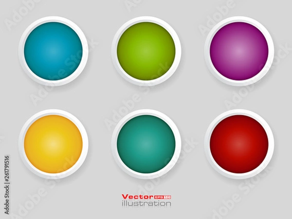 Fototapeta Round web button set.