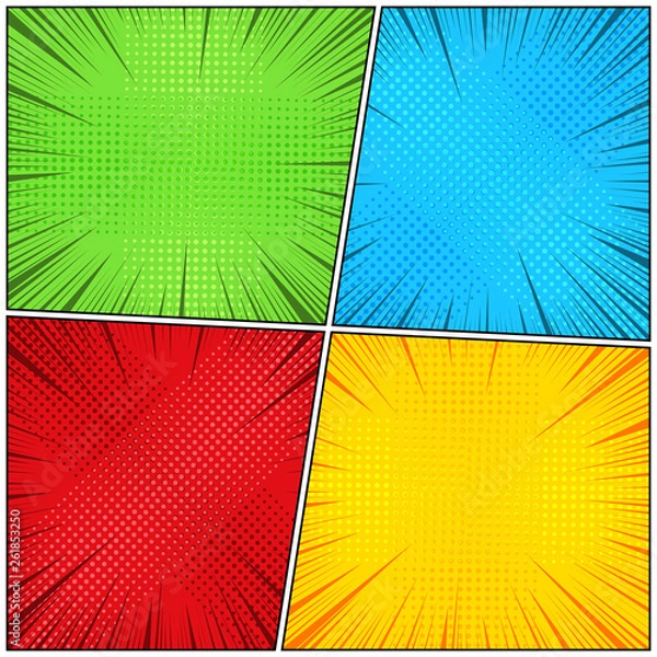 Fototapeta Comic book backgrounds collection