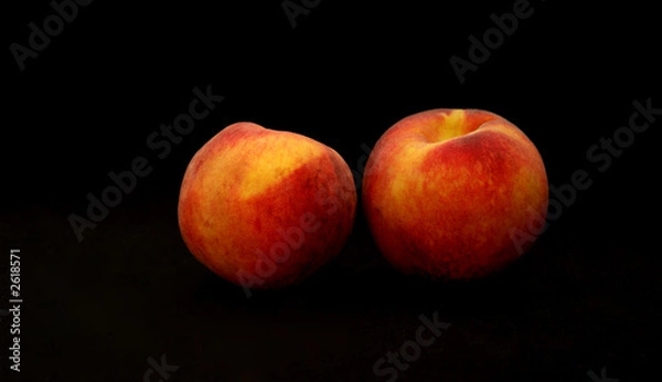 Fototapeta peaches on black