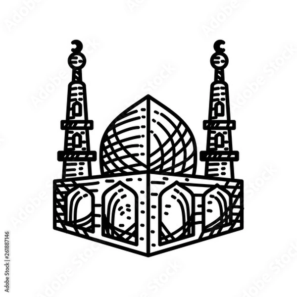 Fototapeta Mosque icon vector Illustration design template