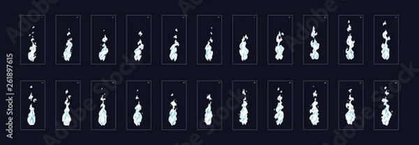 Fototapeta smoke animation sprite sheet or animation frames icons. Use in game, motion graphic, animation or something else. Vector illustration.