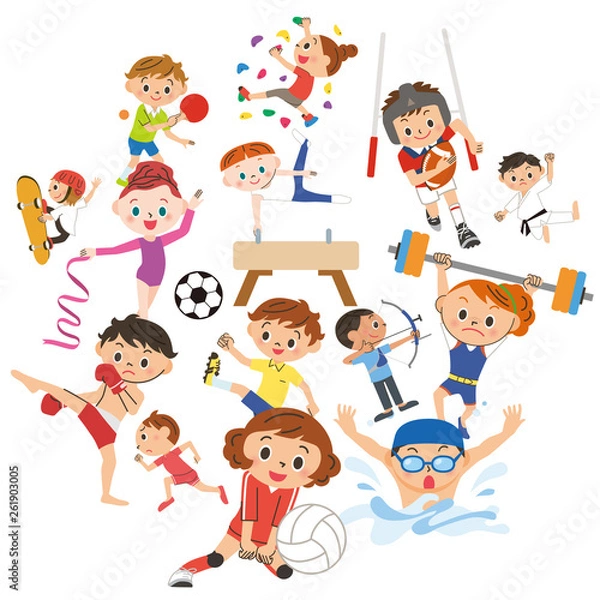 Obraz 楽しくスポーツをしている人々