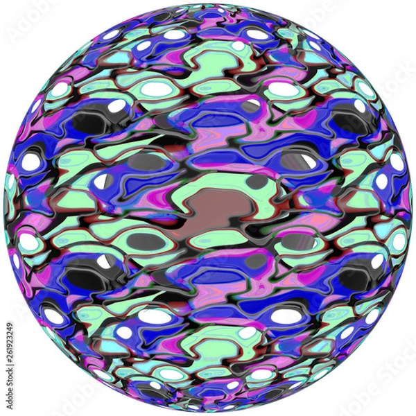 Obraz 3D Bild, Kugel bemalt, transparenter Background