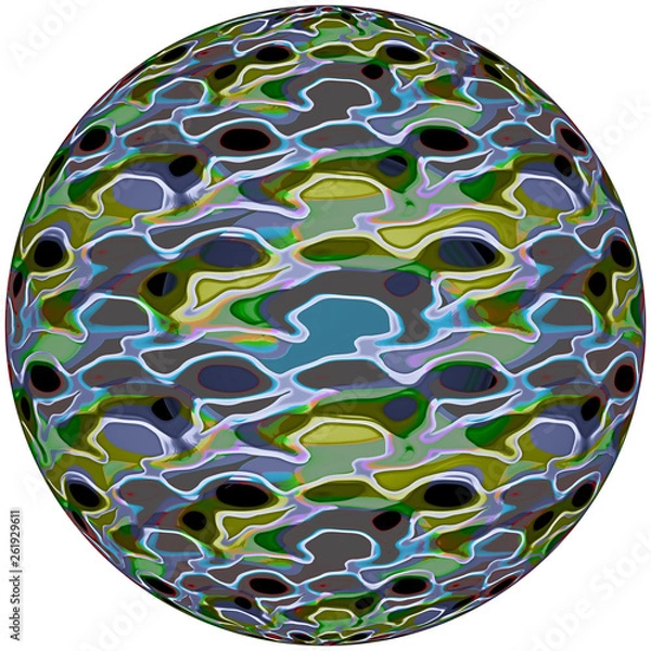 Obraz 3D Bild, Kugel bemalt, transparenter Background