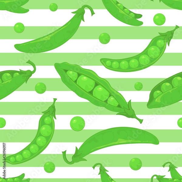Fototapeta Seamless Pattern with Green Peas