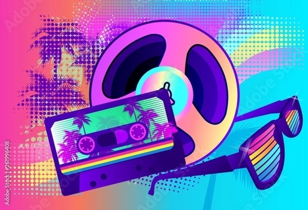 Obraz retro party wave