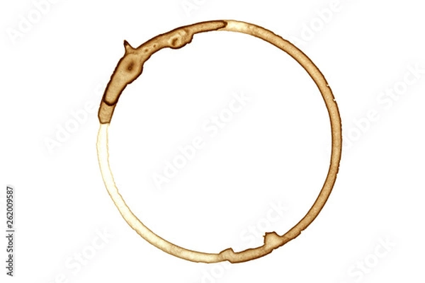 Obraz Coffee stain on white background.