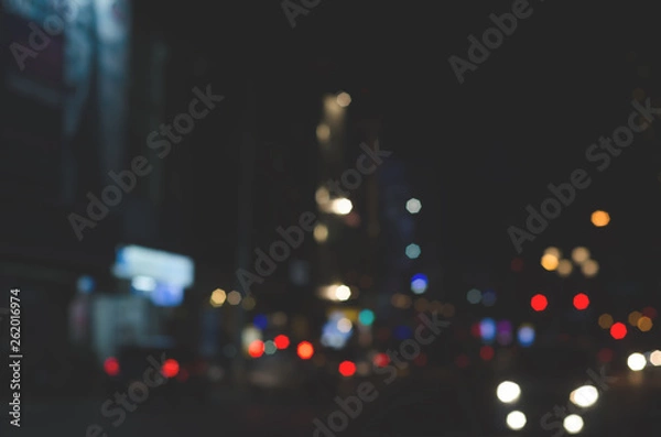 Obraz night colorful bokeh abstract blurred light wallpaper background.