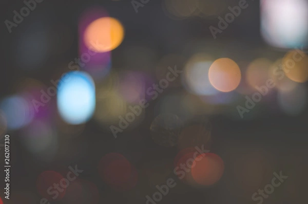 Obraz night colorful bokeh abstract blurred light wallpaper background.