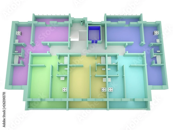 Obraz Plan piętra domu