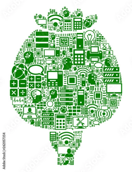 Fototapeta Opium Poppy composition icon combined for bigdata and computing illustrations. Vector opium poppy mosaics are combined from computer, calculator, connections, wi-fi, network,