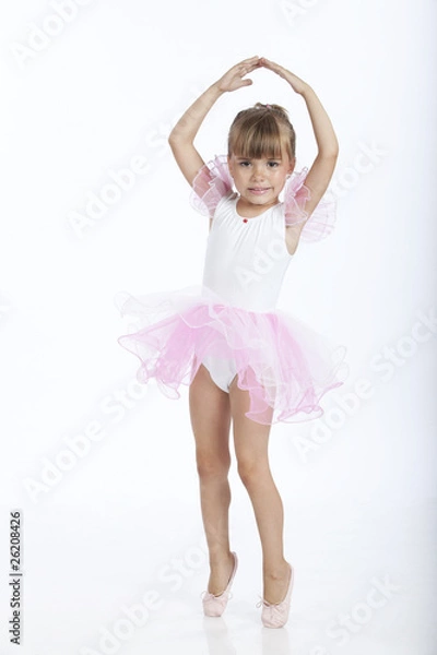 Obraz 5 years old ballerina trying a new ballet position