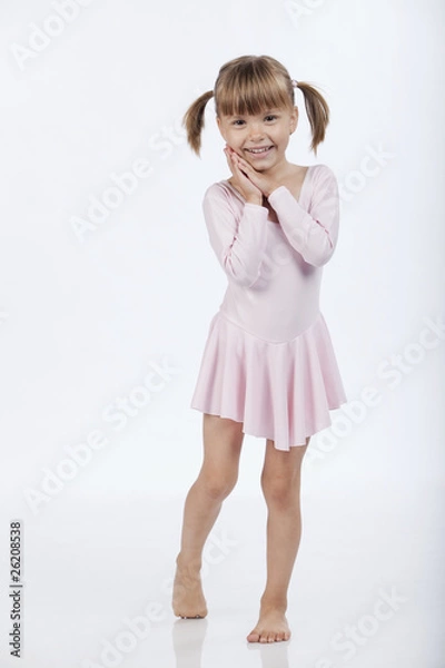 Obraz Little girl is happy to get a surprise