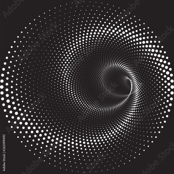 Fototapeta Dotted Halftone Vector Spiral Pattern or Texture
