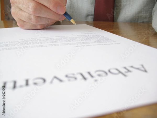 Fototapeta arbeitsvertrag 6