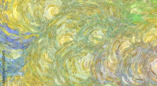 Fototapeta Abstract texture background. Digital painting in Vincent Van Gogh style artwork. Hand drawn artistic pattern. Modern art. Good for printed pictures, postcards, posters or wallpapers and textile print.