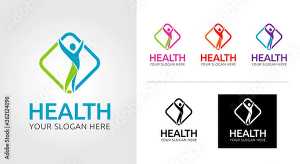 Obraz Szablon Logo liść zdrowia