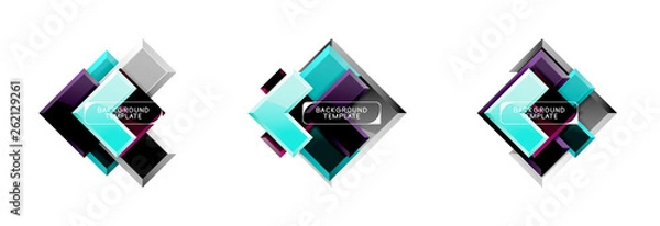 Fototapeta Arrow and square design abstract logo or banner collection. Modern geometrical design