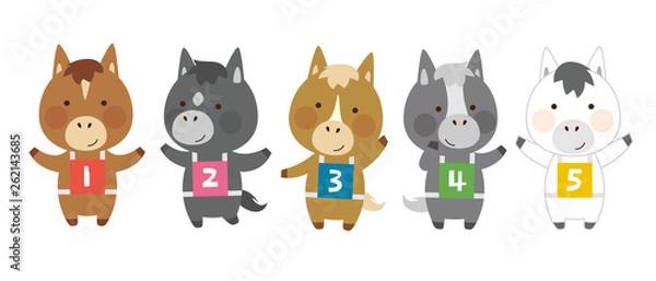 Fototapeta かわいいウマのイラスト