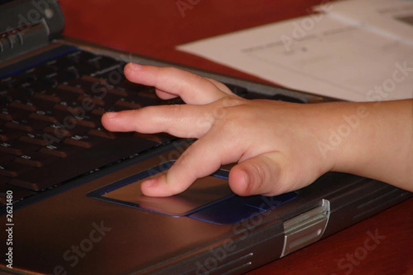 Obraz child working on laptop