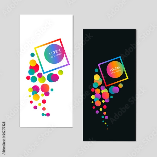 Obraz Vertical banner with a gradient color circles. Minimalist design. Vector illustration.