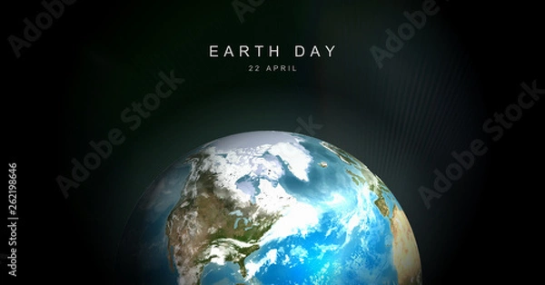Fototapeta The earth day backgrpund concept.Texture map courtesy of NASA.