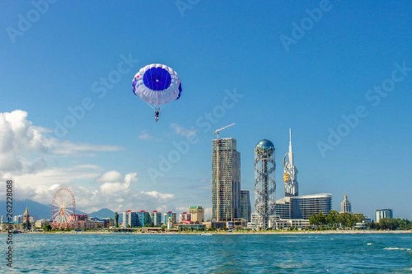 Obraz Balloon flight over the black sea off the coast of Batumi