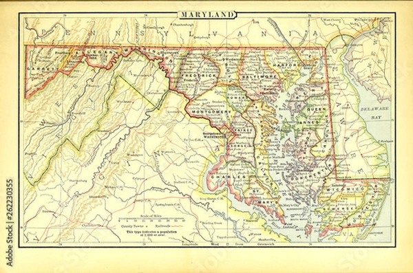 Fototapeta Old US state. Map