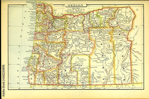 Obraz Old US state. Map