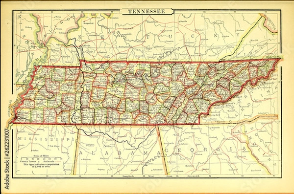 Obraz Old US state. Map