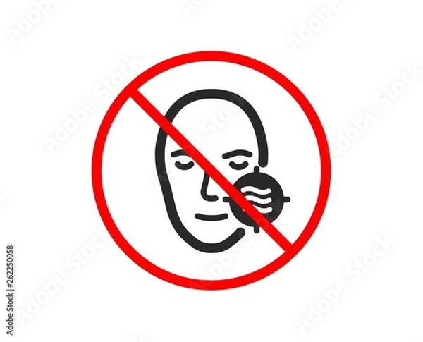 Obraz No or Stop. Problem face skin icon. Need facial care sign. Target symbol. Prohibited ban stop symbol. No problem skin icon. Vector