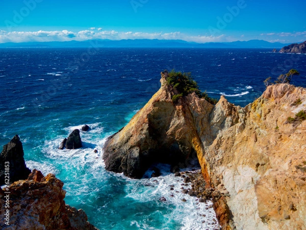 Obraz 【伊豆半島ジオパーク】西伊豆黄金崎の風景【春】