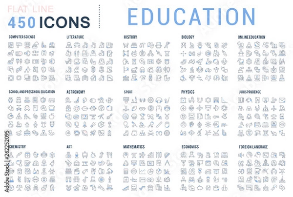Obraz Set Vector Line Icons of Education