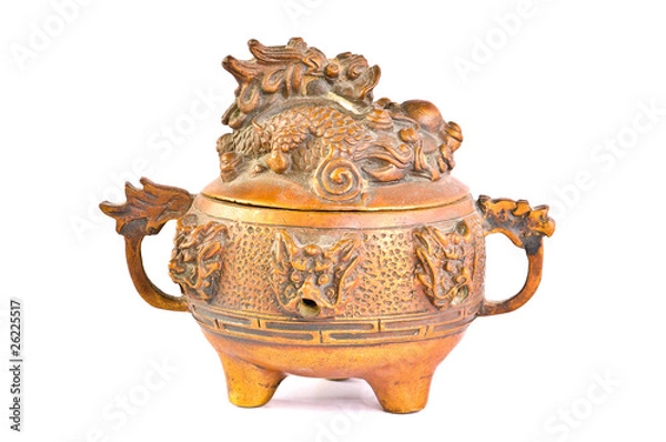 Obraz Old Brass Dragon Incense burner