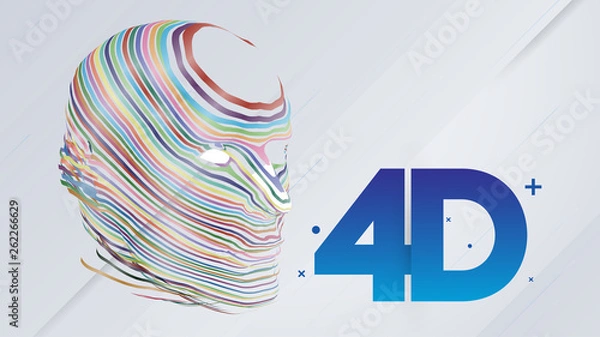 Fototapeta Artificial Intelligence, Cloud Computing, Machine Learning and Networks Design Concept with 4D Label - Vector Illustration